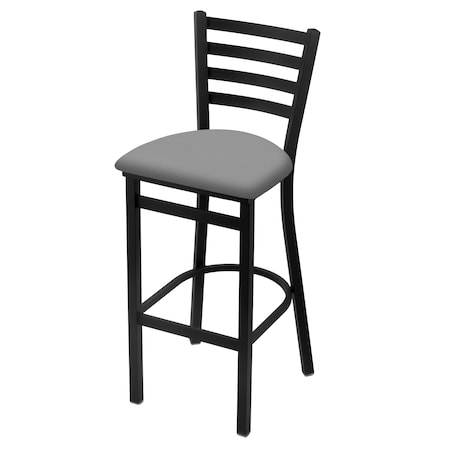 30 Stationary Bar Stool,Black Wrinkle,Canter Grey Seat